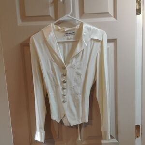 Elegant White Embroidered Blouse